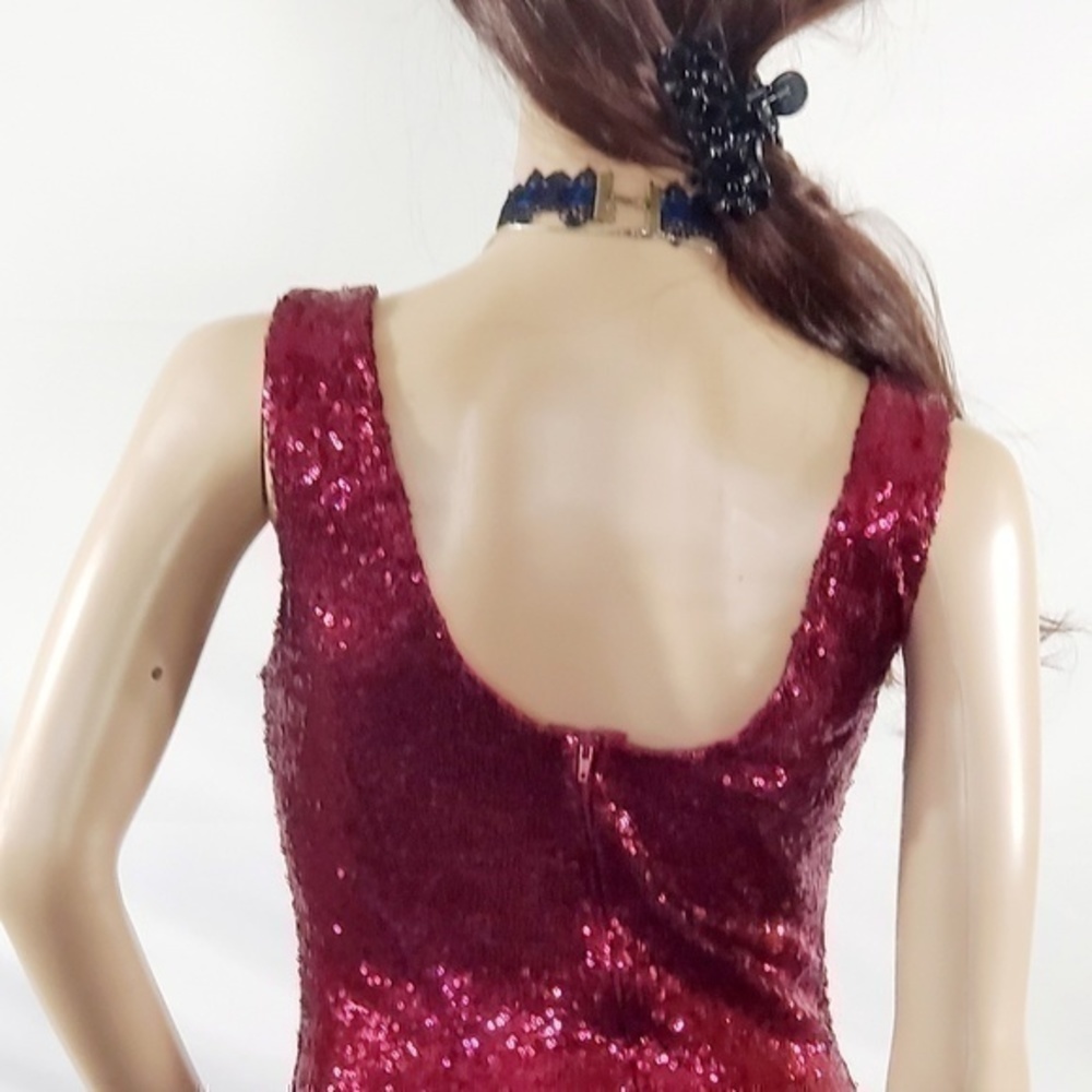 Crystal Doll Ruby Red Sequined Mini - image 4
